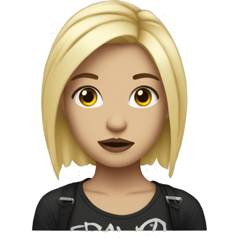 Emo blonde girl with tattoos emoji