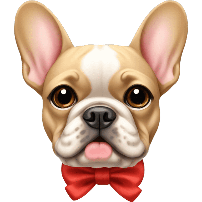 tan french bulldog add bow emoji