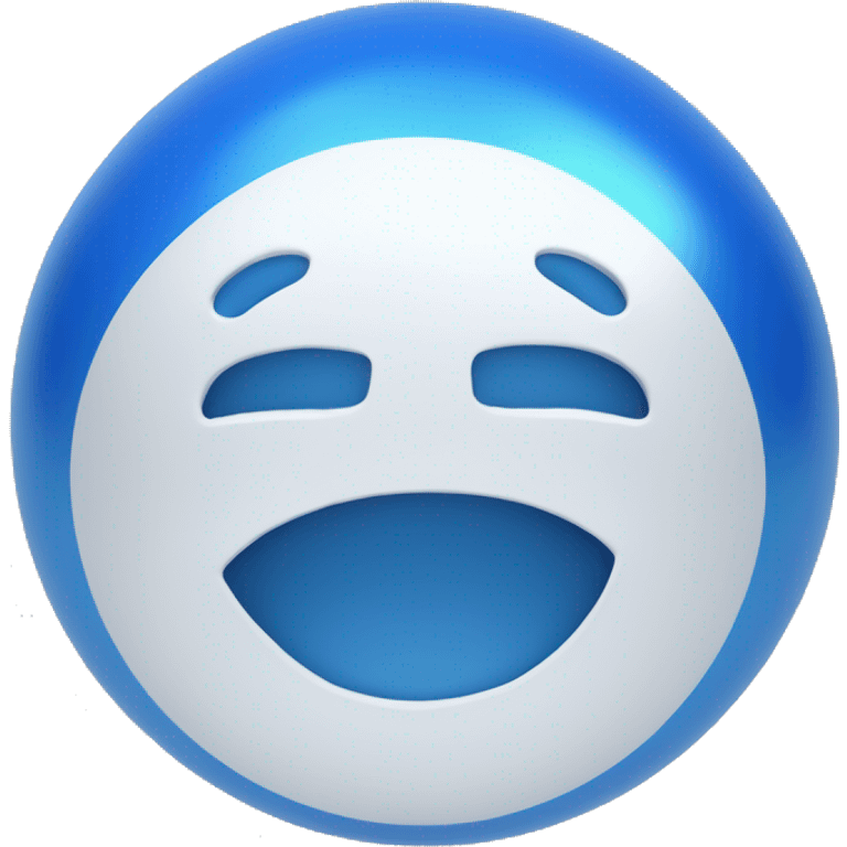 A white ok sign within a single blue sphere emoji