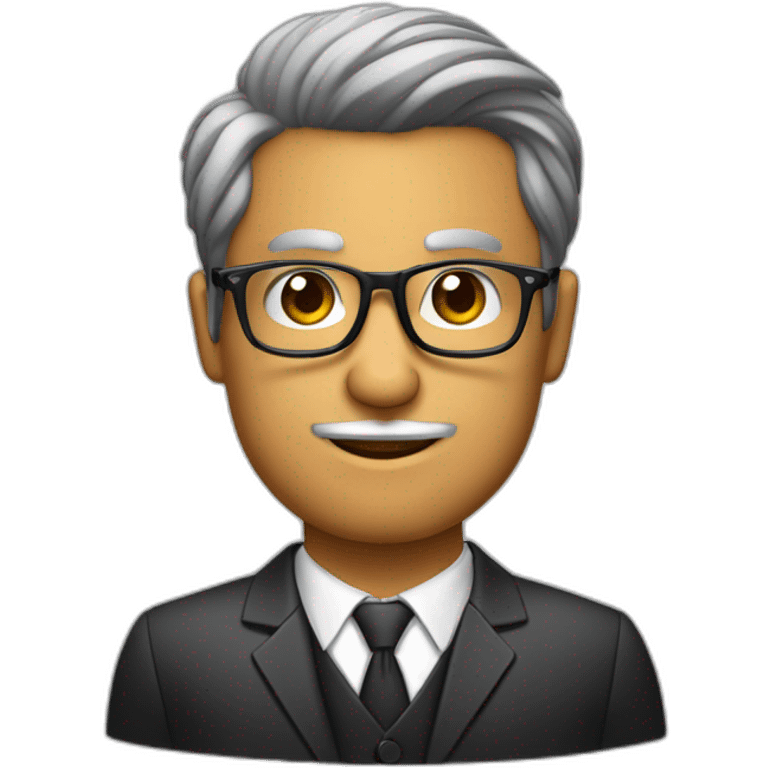 hombre de piel oscura pelo corto con lentes oscuros con traje formal emoji