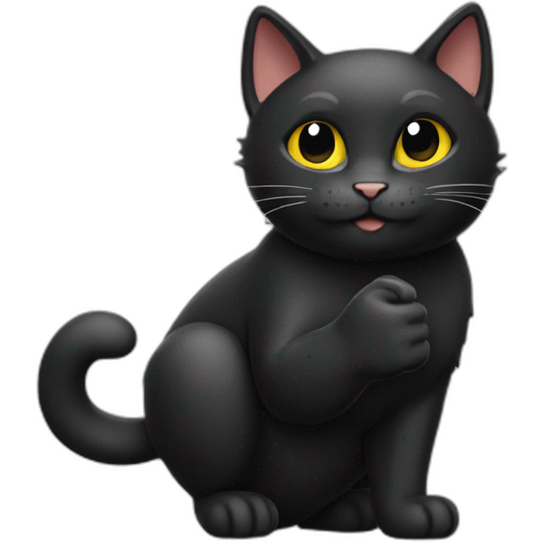 black cat with thumb up emoji