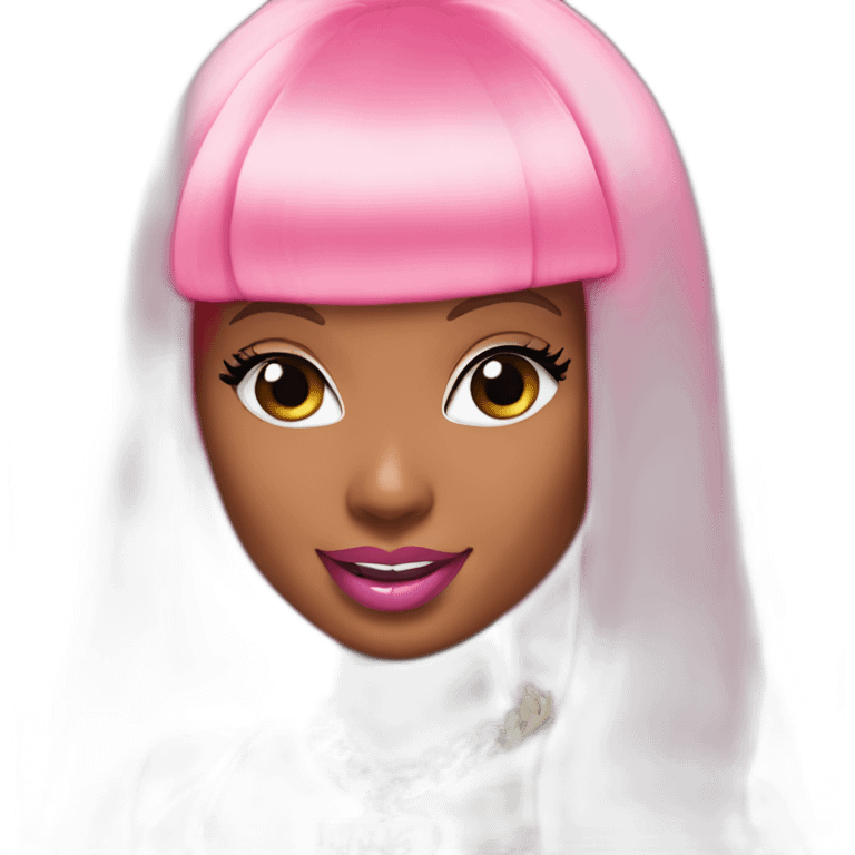 Nicki Minaj pink friday wearing the Barbie necklace  emoji