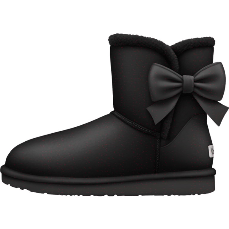 Black ugg with bow emoji