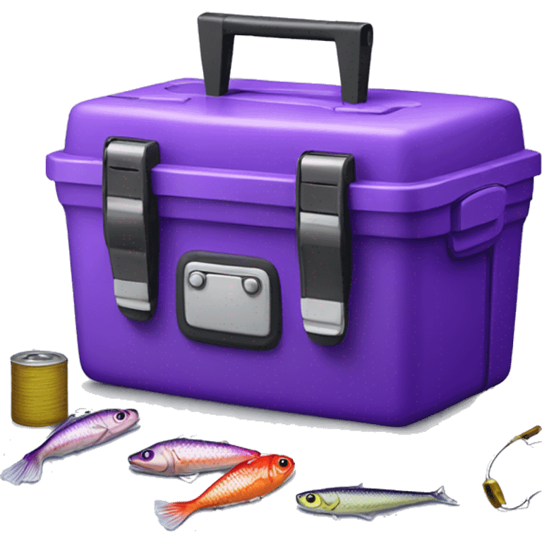 Realistic purple Fishing tackle box emoji