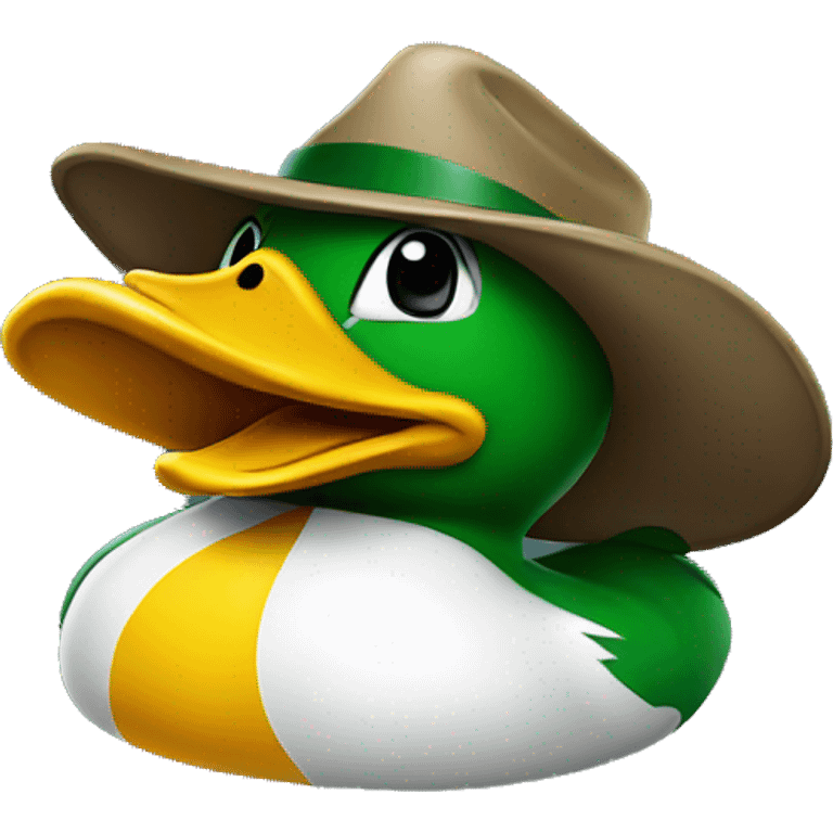 Oregon duck mascot with red hat emoji