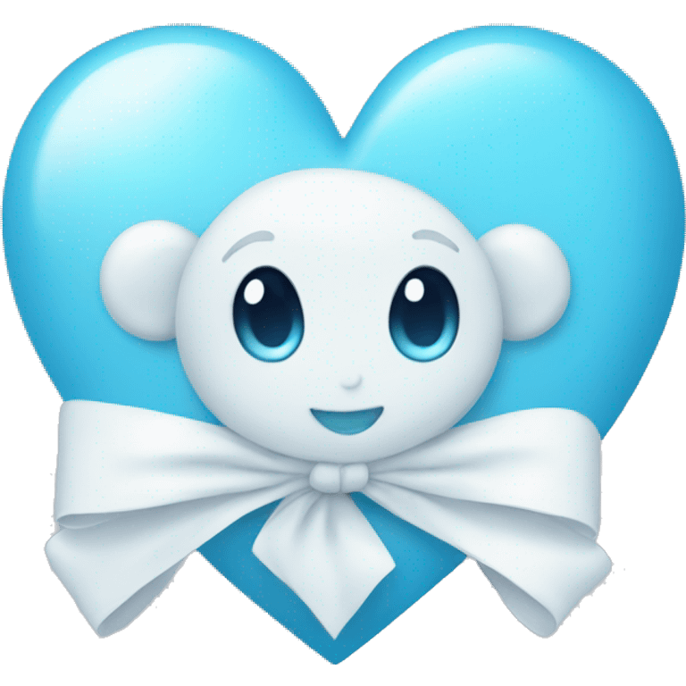 baby blue heart with a white bow emoji