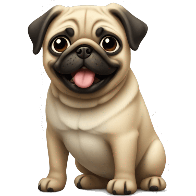 Little pug standing up emoji