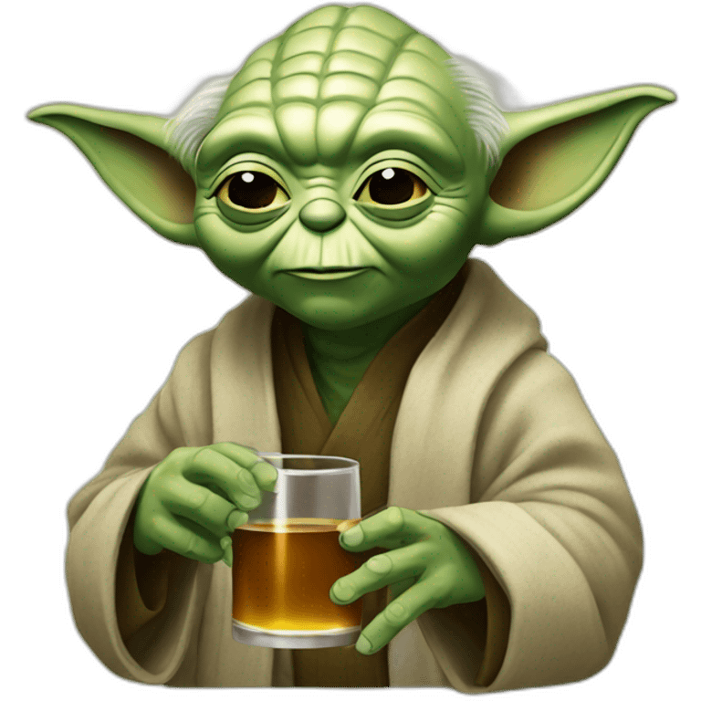 Yoda drinking whisky emoji