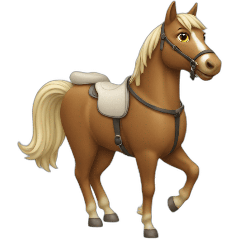 Un chat sur un cheval emoji