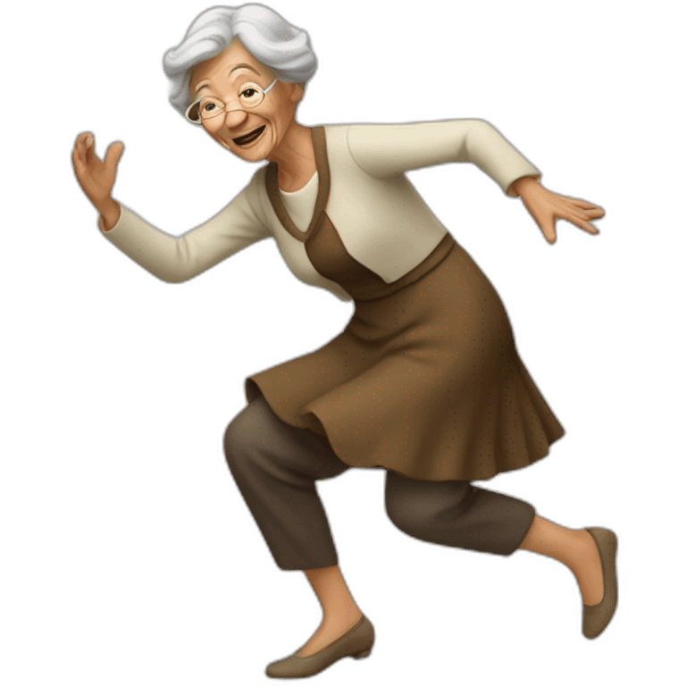 dancing old woman emoji