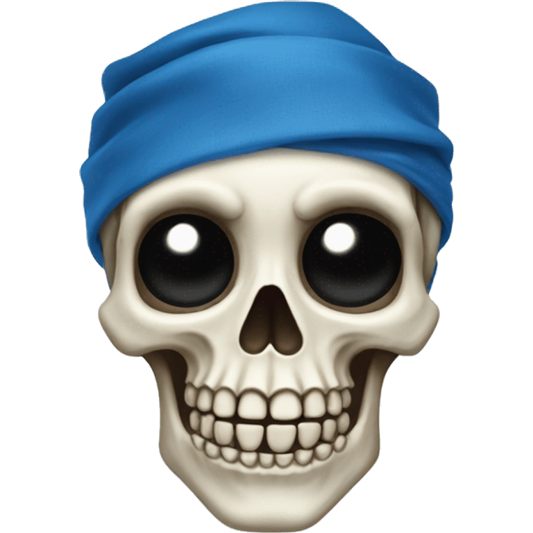 skeleton with blue bandanna  emoji