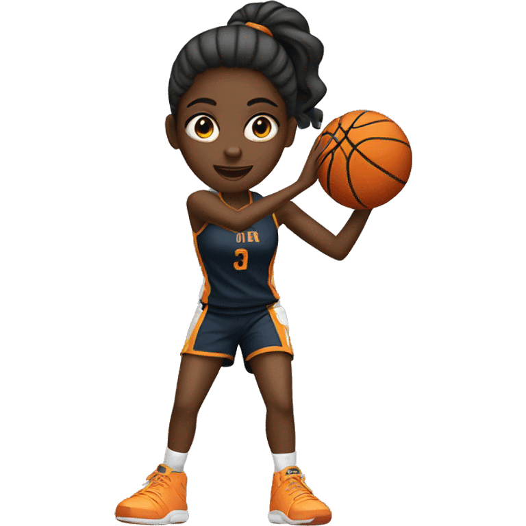 Black girl shooting basketball emoji