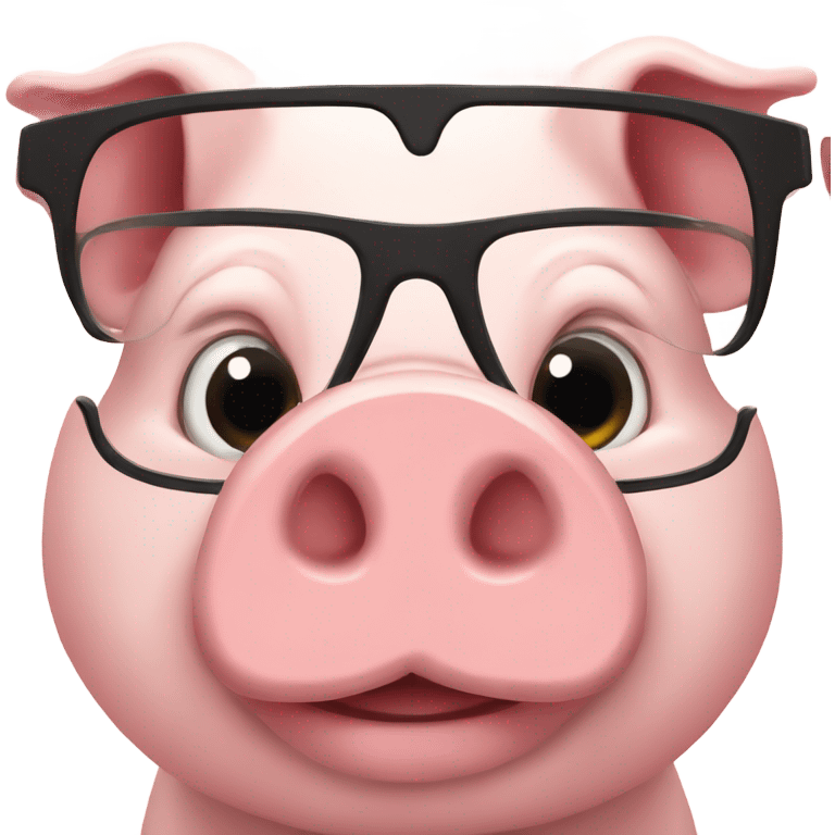 Pig with glass  emoji