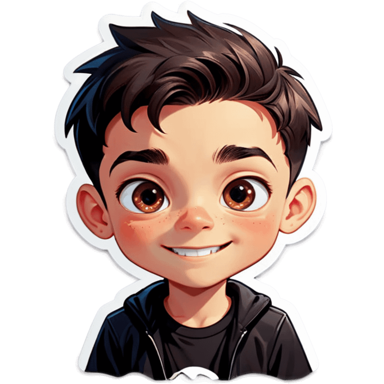 black shirted boy portrait emoji