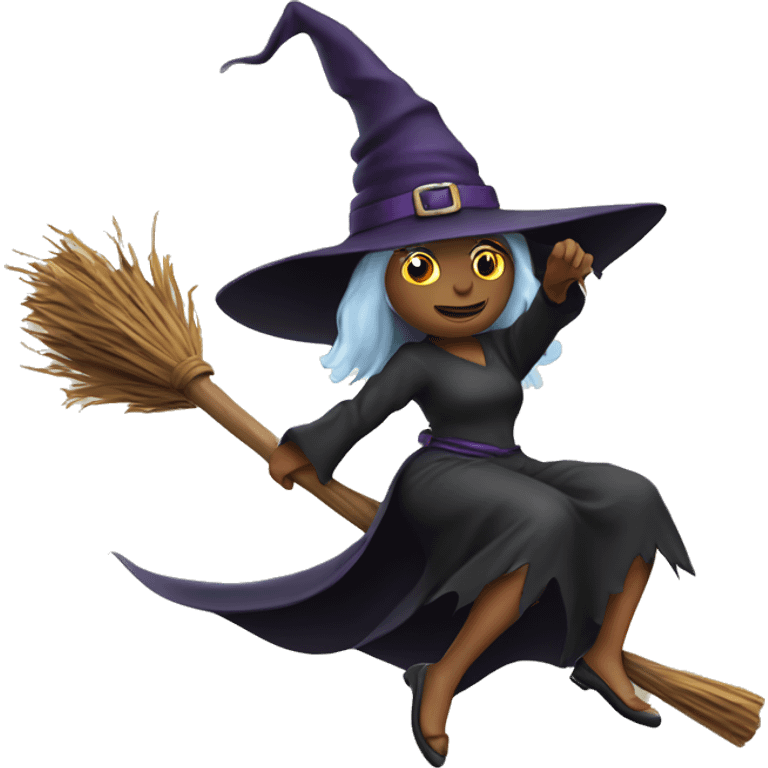 witch on a broom emoji