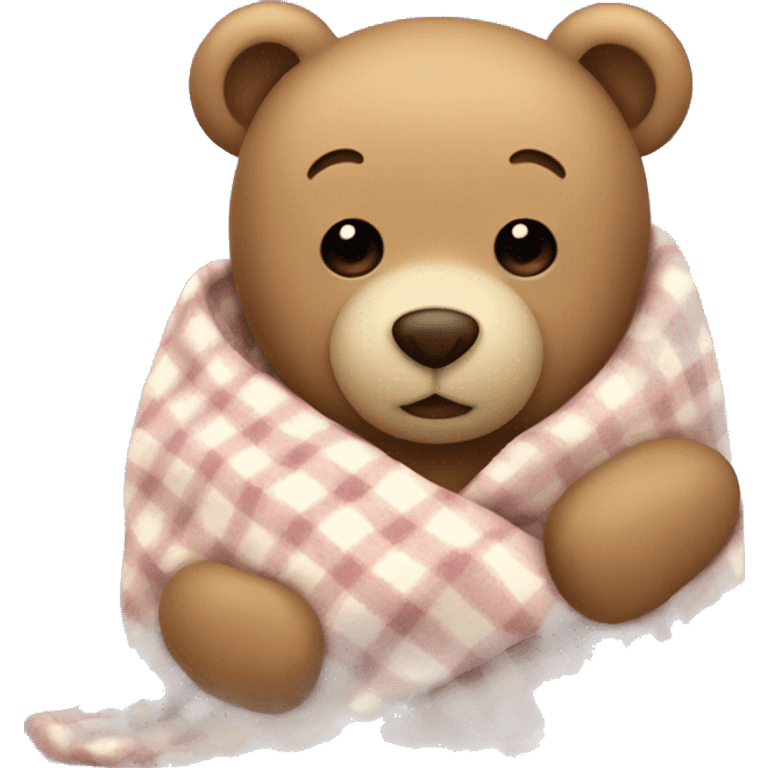 teddy bear cuddling in a blanket emoji