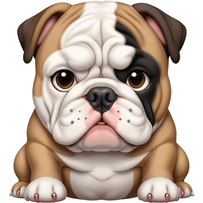 Black and white English bulldog  emoji