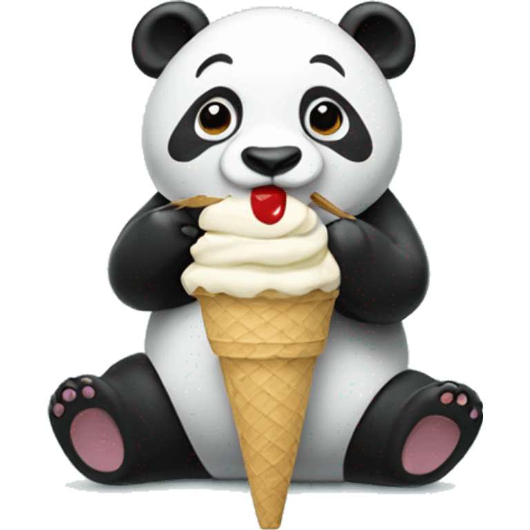 Panda eating ice cream emoji