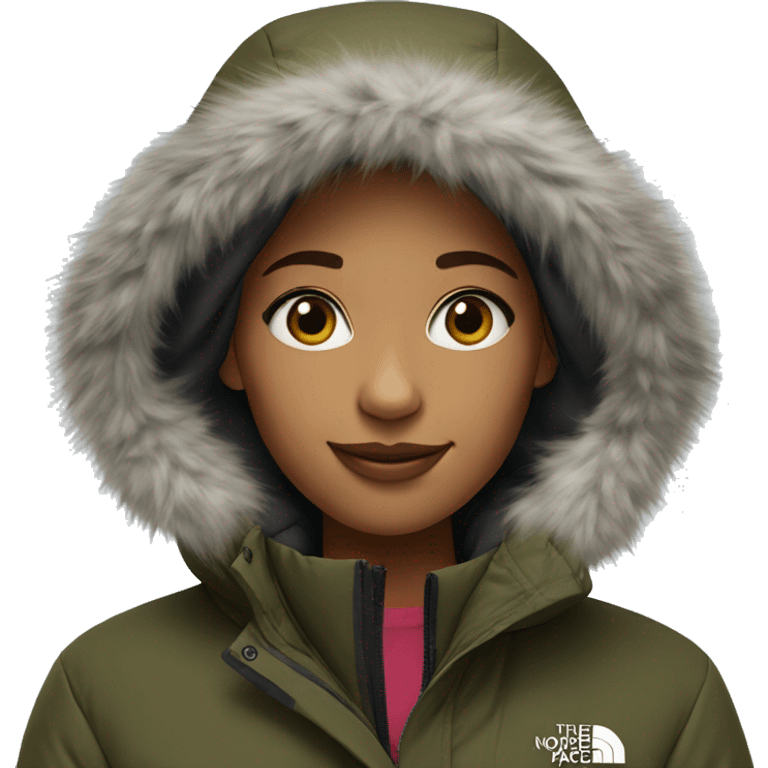 Girl wearing northface parka emoji