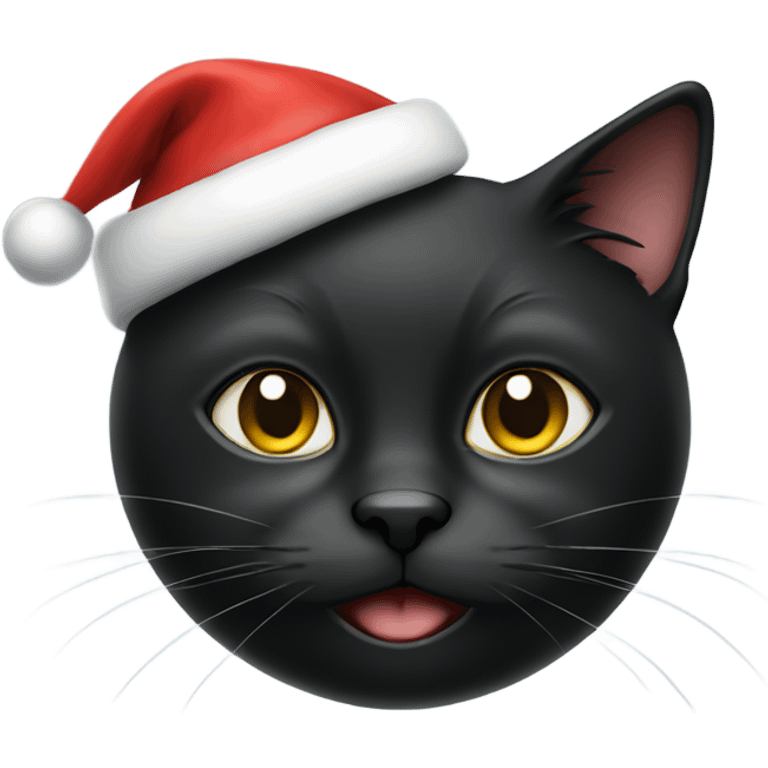 Black cat with santa hat emoji