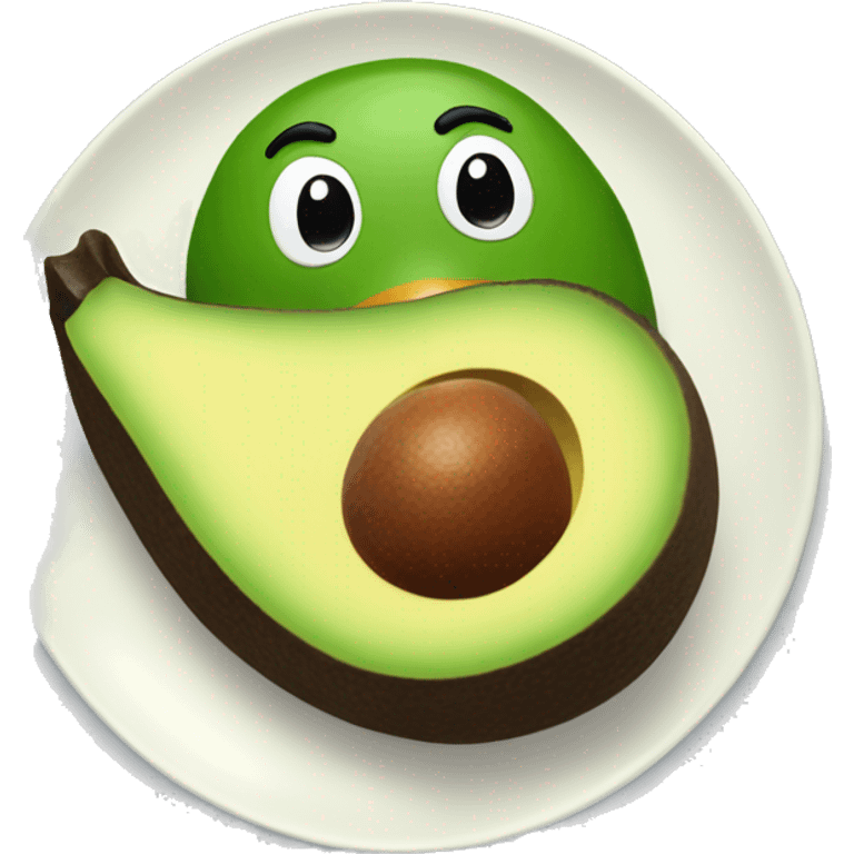 duck and avocado on a plate emoji