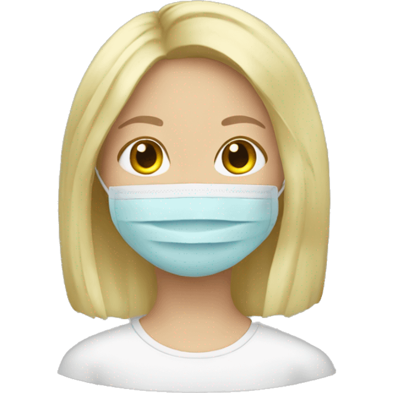 Blond Girl with face mask emoji