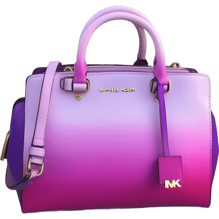 Realistic bright magenta to purple ombre Michael kors satchel purse. emoji