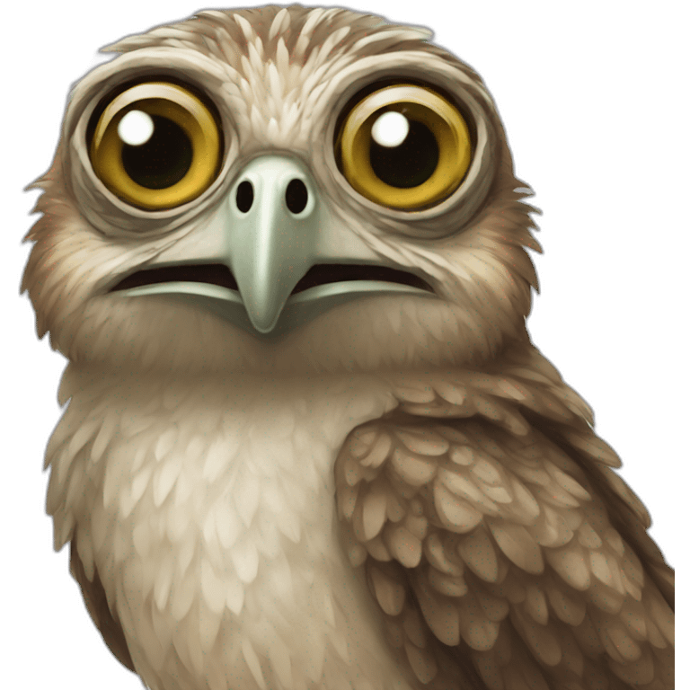 potoo bird with huge eyes emoji