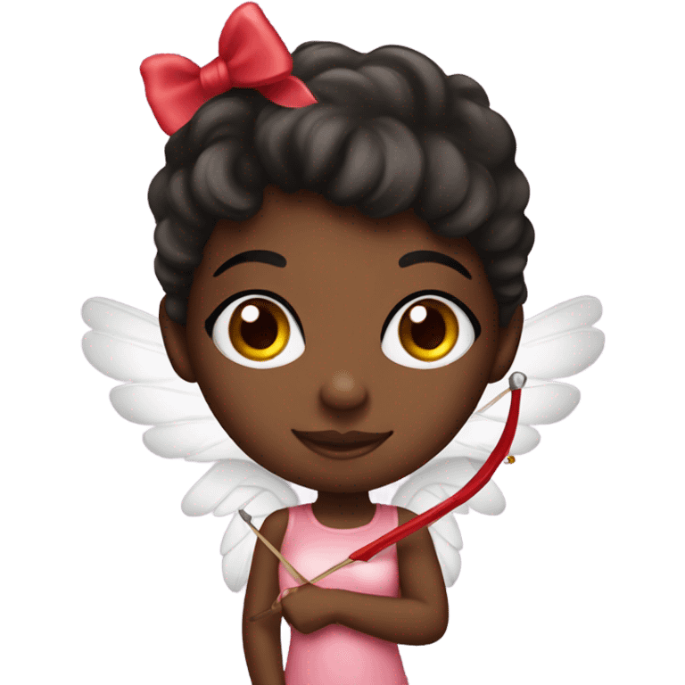 Black girl Cupid and bow emoji