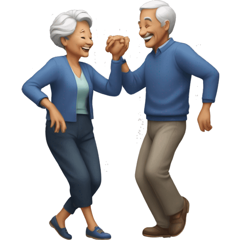 Old couple dancing emoji