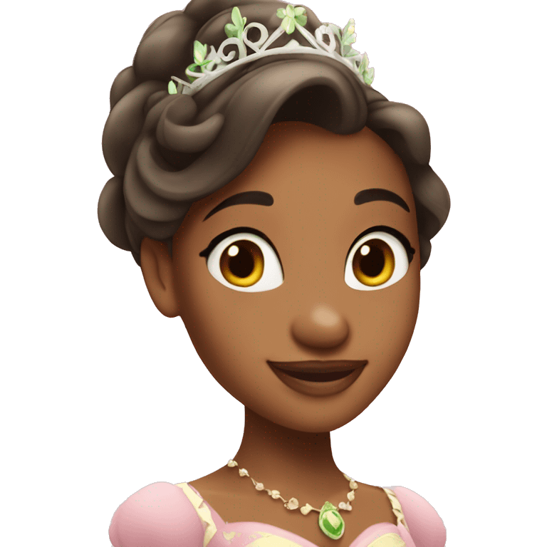 princess tiana with pink dress emoji