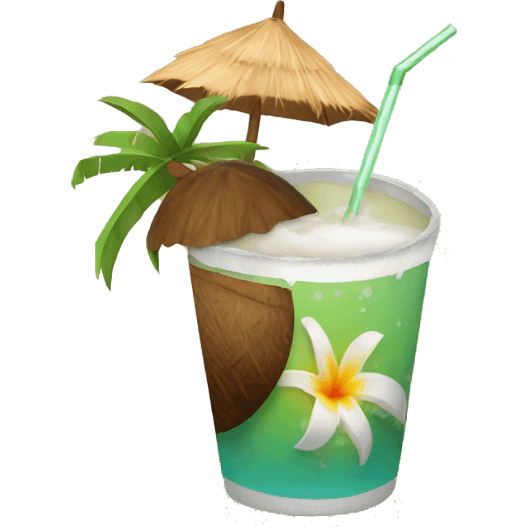 Drink in a coconut  emoji