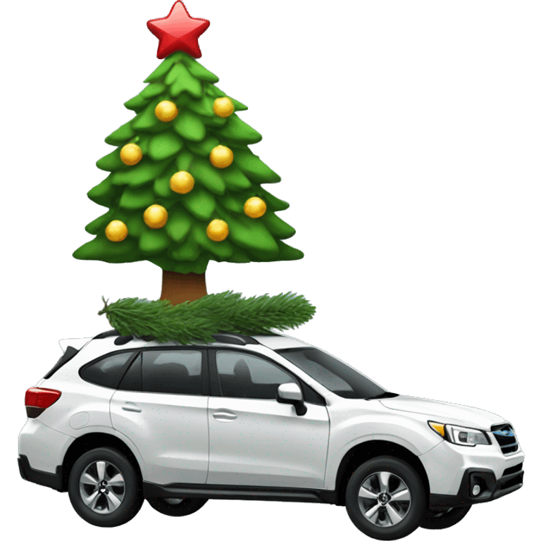 Subaru with a Christmas tree ontop emoji