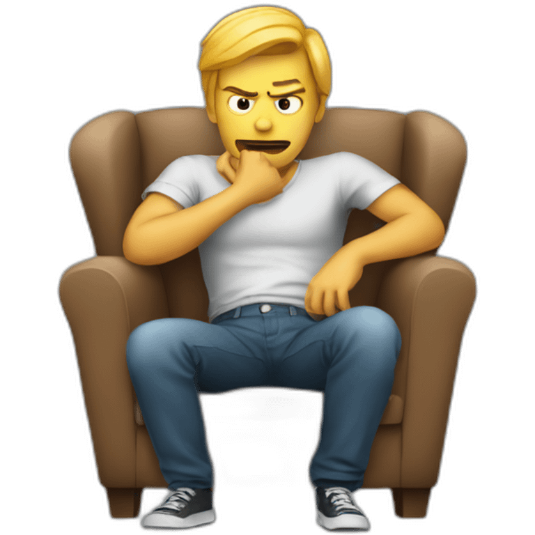 Person Waiting furious in a armchair emoji