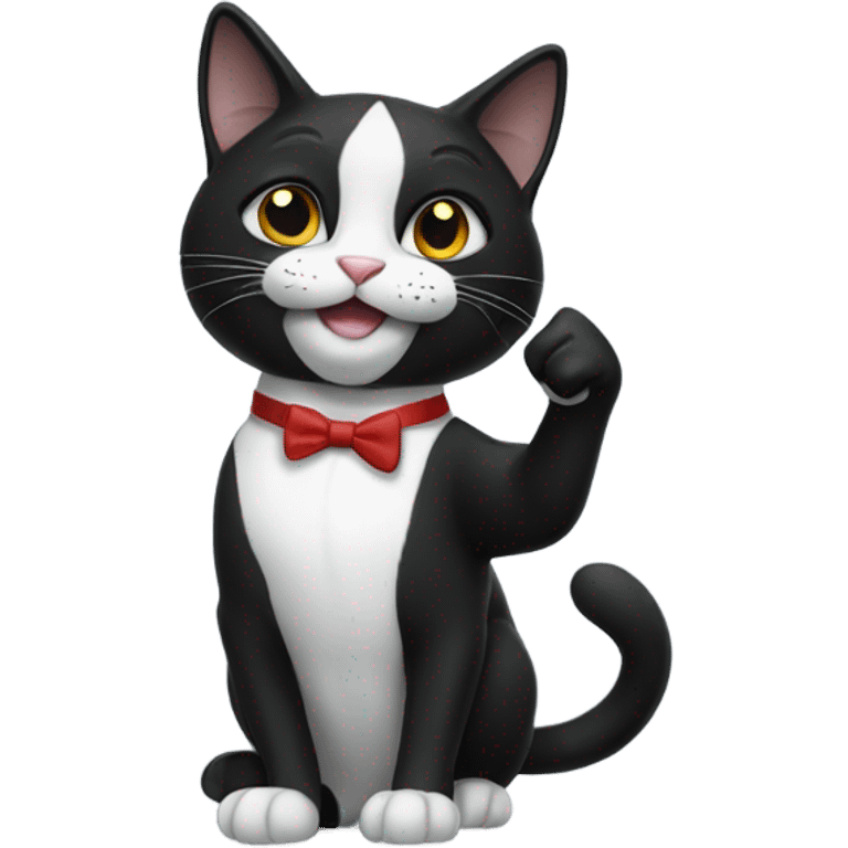 Tuxedo cat thumbs up  emoji