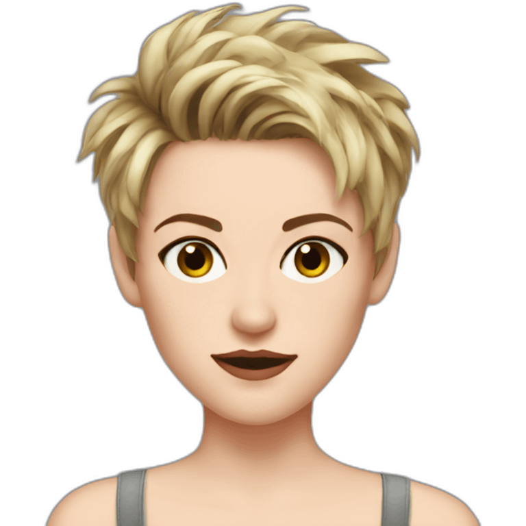 Kristen Stewart with short hair emoji