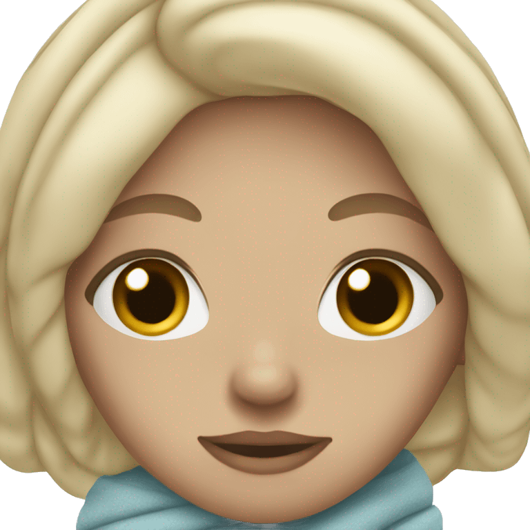 white girl with blonde hair wrapped in blanket emoji