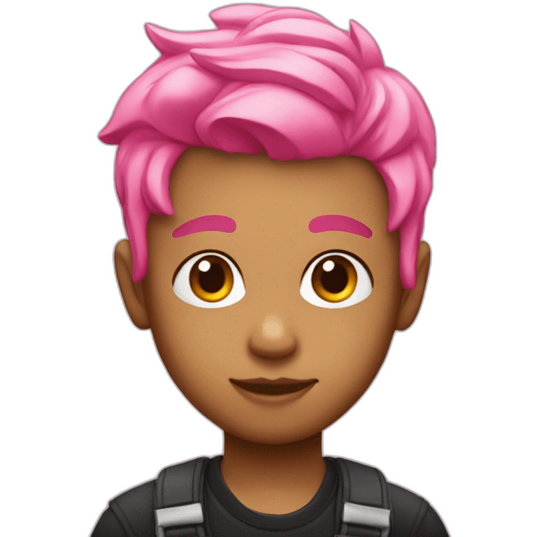 A boy has tattoo and a pink hair emoji