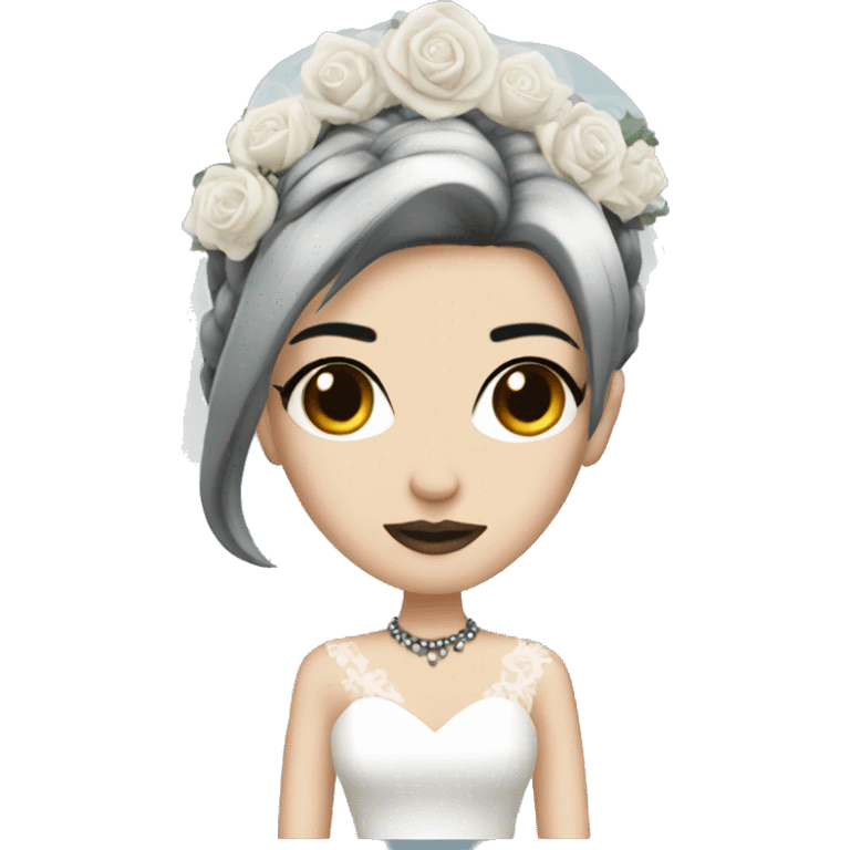 Emo punk bride with black hair emoji