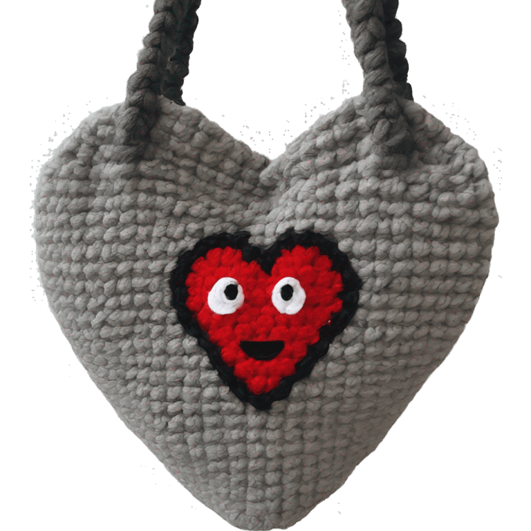 Heart crocheting bag  emoji