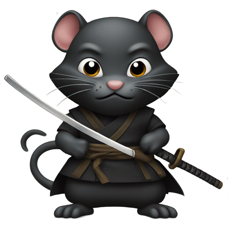 ninja black rat with katana emoji