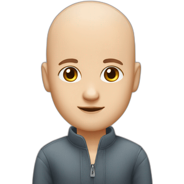 Almost bald man with girl emoji