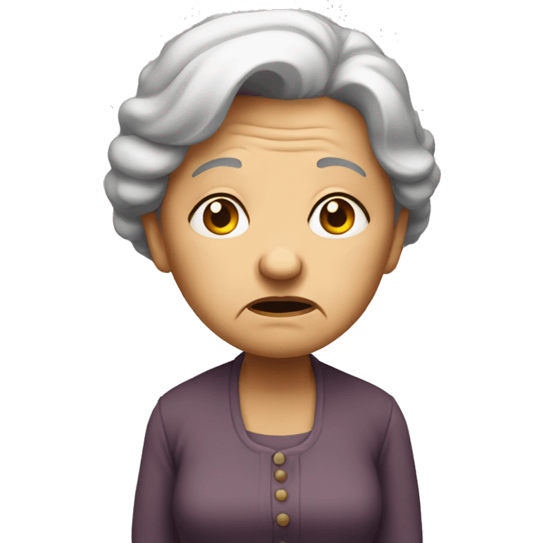 old woman sad standing  emoji