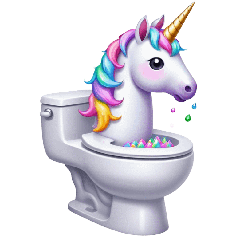 Unicorn poop on the toilet emoji