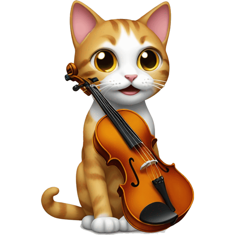 Cat with a violin emoji