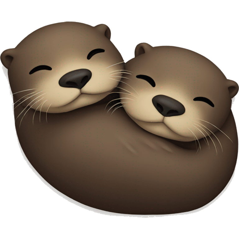 Two otters sleeping together, love emoji