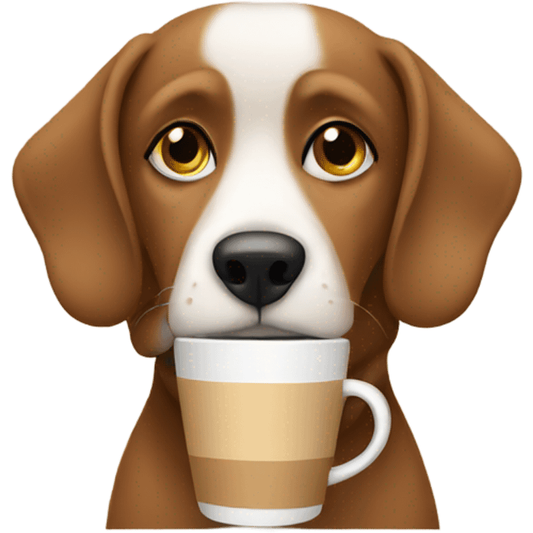 dog drinking coffee emoji