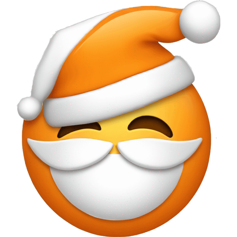 Orange and white care with Christmas hat emoji