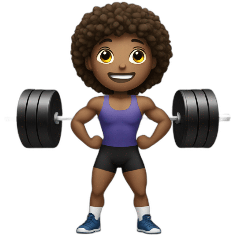 Weightlifter with a barebell emoji