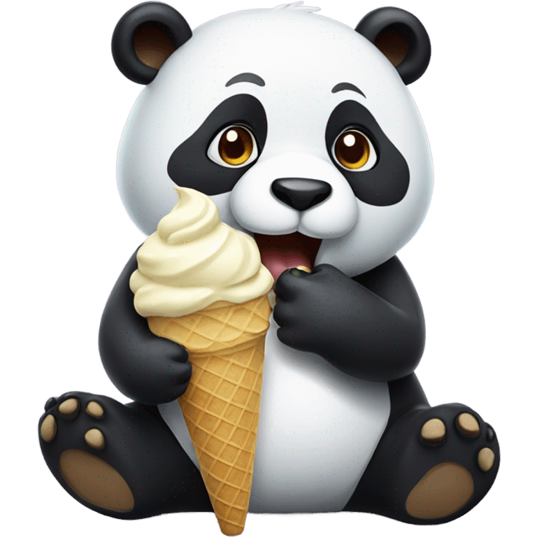 Panda eating ice cream emoji